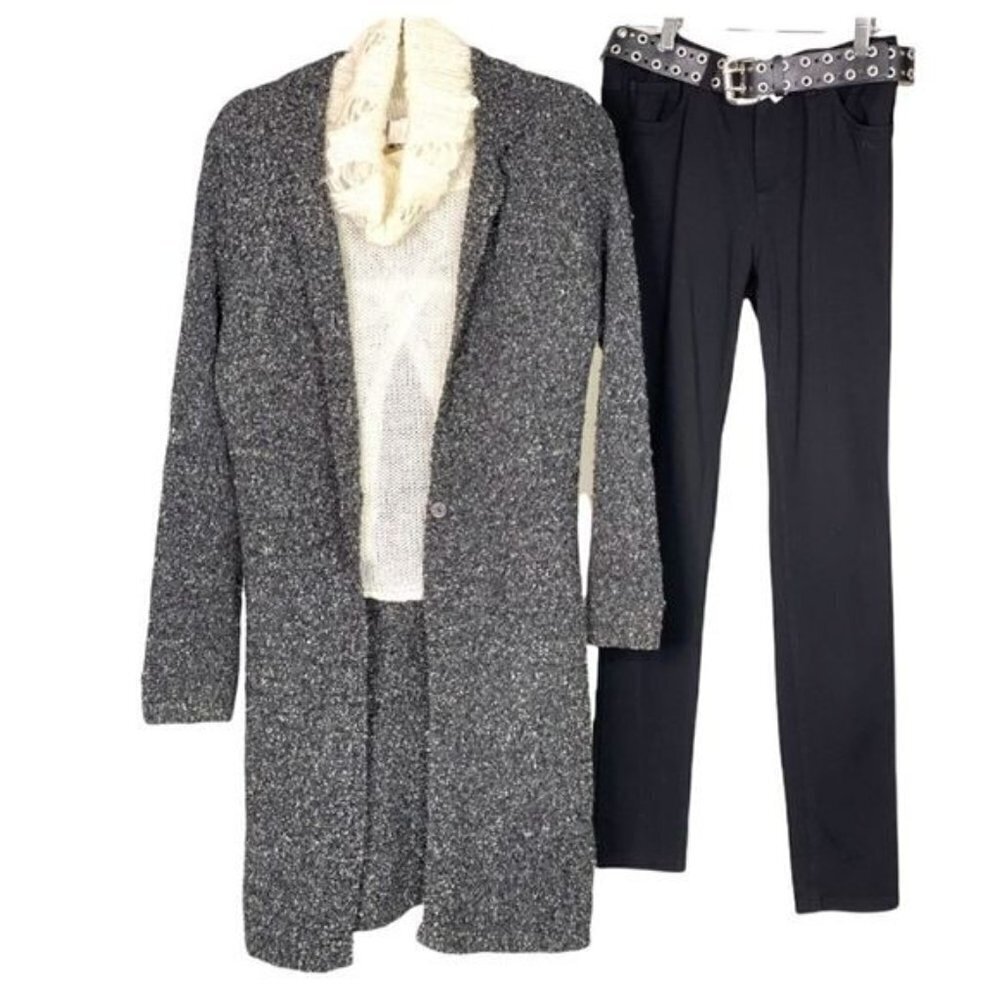 Arden B Boucle MIDI Length Cardigan Sweater